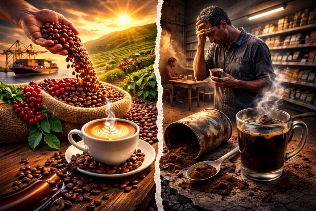 Brasil, gigante do café que exporta excelência e consome o que sobra